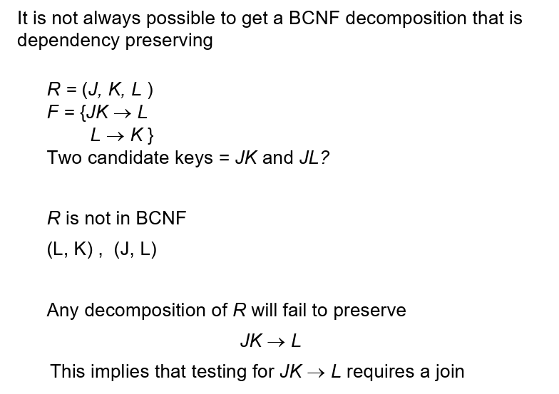 BCNF与依赖保留例子